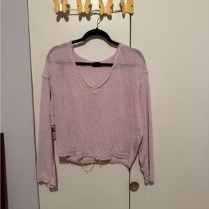 Urban Outfitters Pink V-Neck Knit Top
